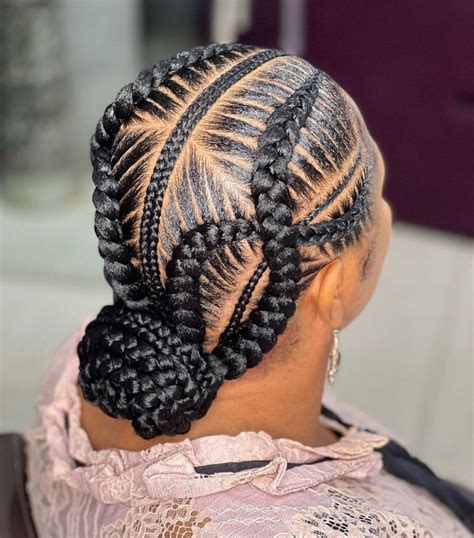 feedin braids in a bun|braids in bun african american.